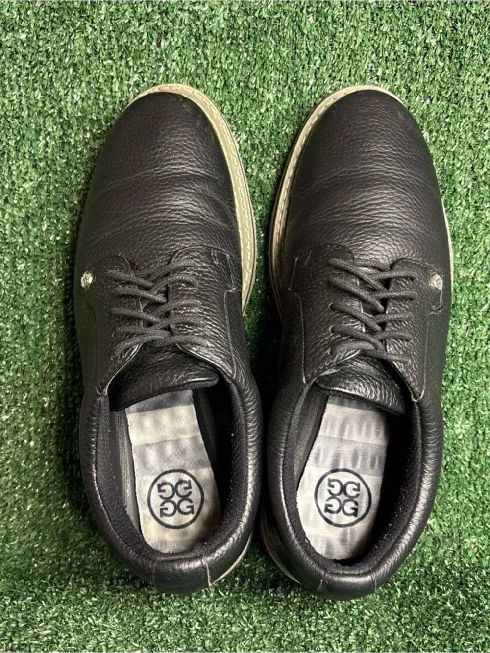 G/Fore G4‎ Gallivanter Golf Shoes Men's 8.5 Onyx Black Leather Lace Up
